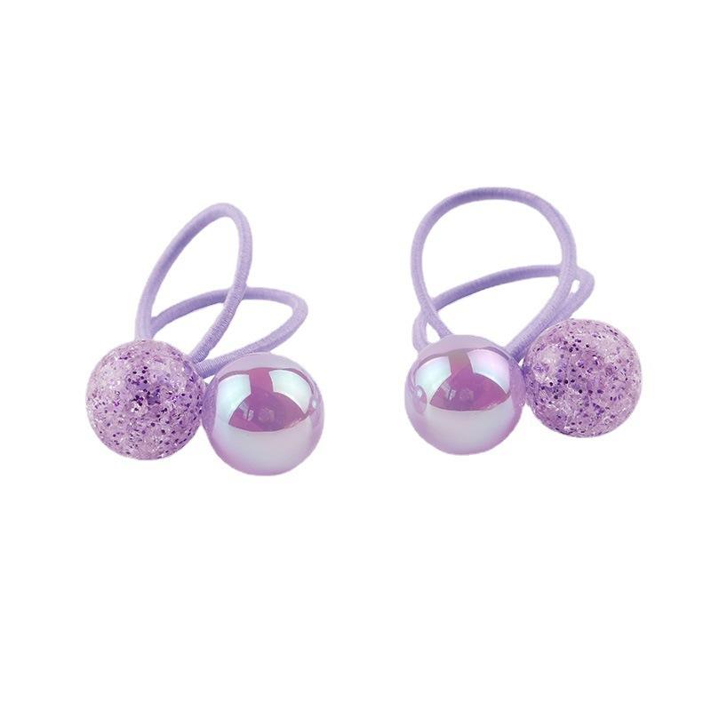 2Pcs/set Cute Girl Beads Hair Tie Princess Headwear Kids Elastic Hair Bands Baby Headdress Children Hair Ropes Hair Accessories