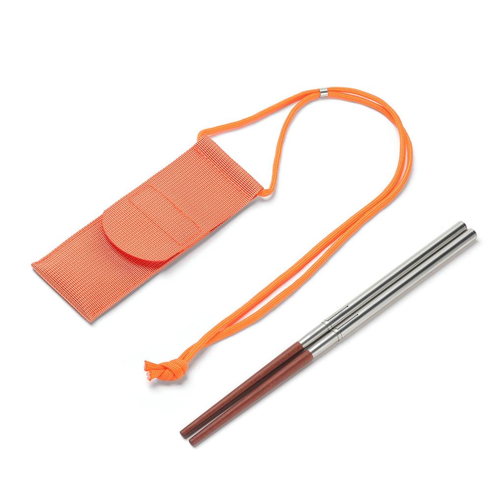 Folded Chopsticks with Storage Pouches Wood Handle Creative Shape Chopsticks for Easy Carrying