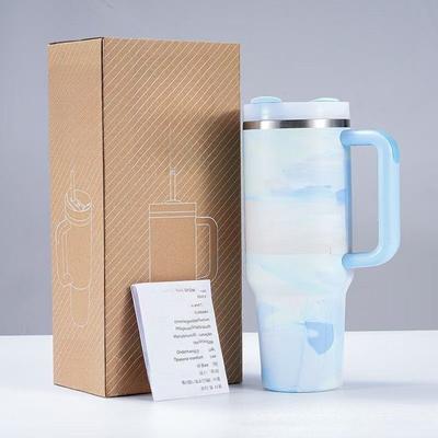 2025 Νέο HOT Μεγάλης Χωρητικότητας 40Oz Ανοξείδωτο Θερμός - Μονωμένη Κούπα Tumbler με Καπάκια και Καλαμάκια, Ιδανικό για Ταξίδια