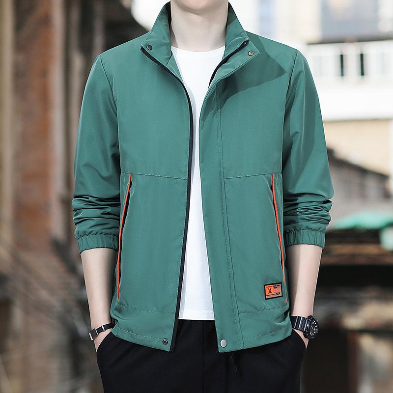 Giacca da Uomo Primaverile e Autunnale Sottile Sportiva e Casual con Colletto Abbigliamento Cappotto Casual da Uomo