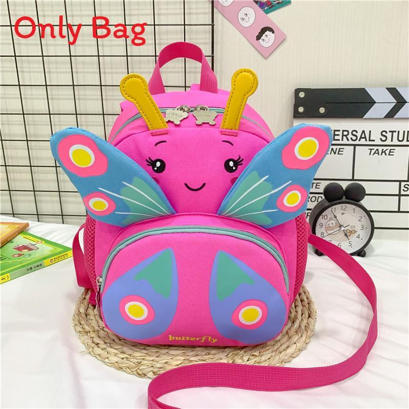 Adorable Butterfly Childrens Backpack With Durable Stitching And Soft Backing For School RosePink