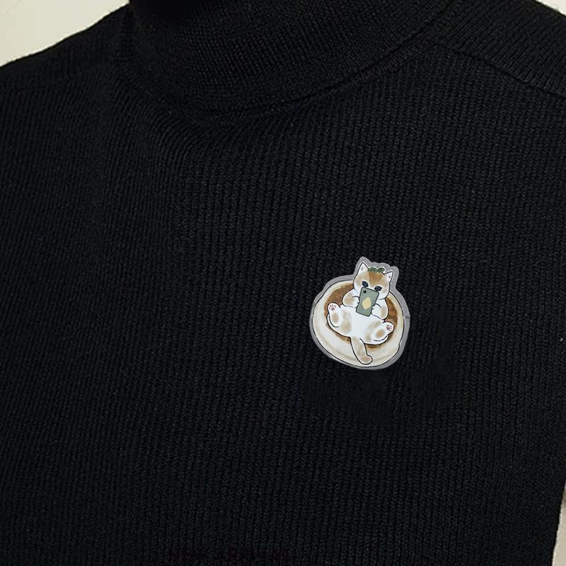 1Pc Acrylic Exquisite Bag Pin Petite Badge Cartoon Cat Brooch