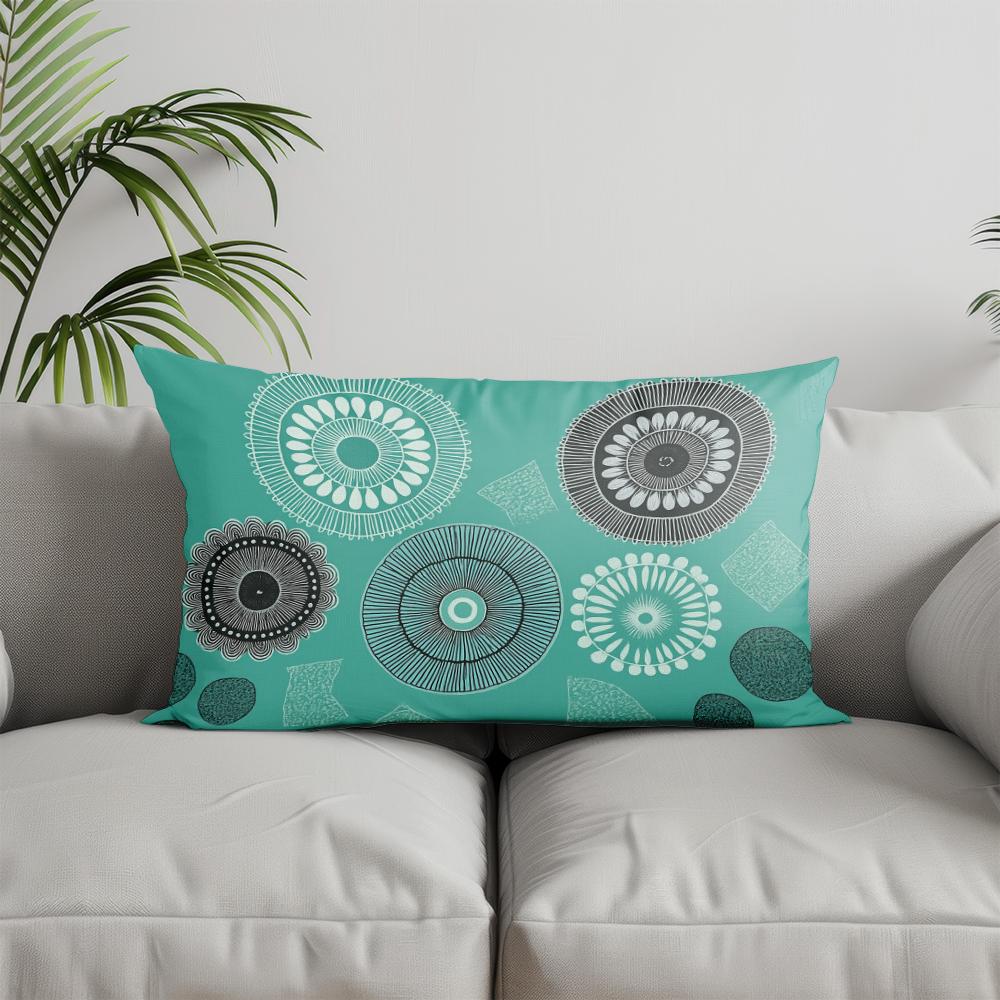 Home Decor Geometric Pattern Yellow Pillowcase Suitable For Sofa Bedroom Car Pillow Cover Cushion Rectangular Back Cushion
