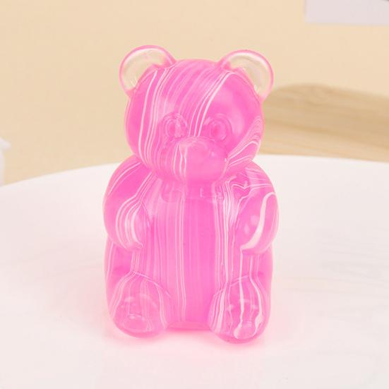 Cute Bear Shaped Stress Reliever Squeeze Toy Portable Soft TPR Decompression Pinch Kawaii Desk Toys for Office Maltose Texture Sensory Fidget