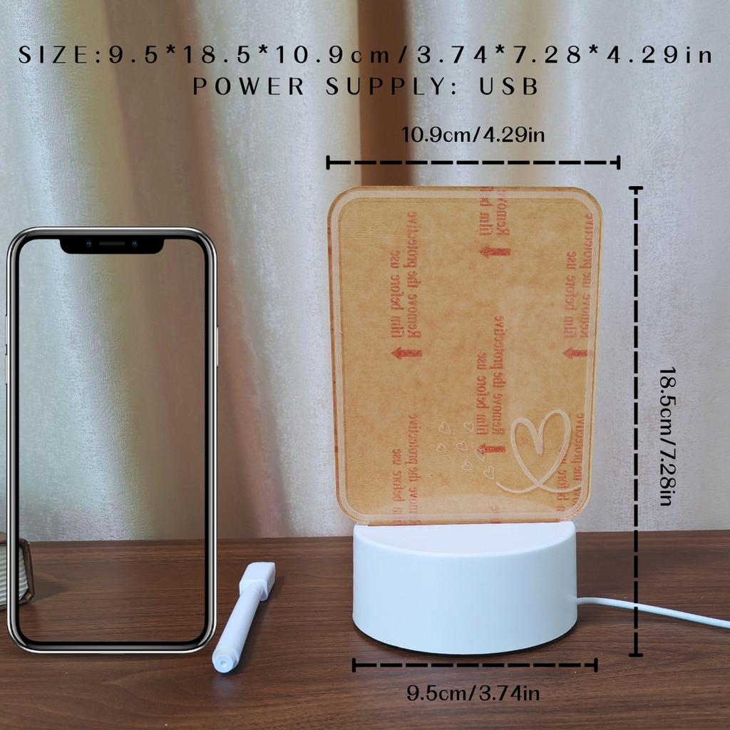 Modern creative LED desk lamp with erasable writing board and pen - used for home, room, wedding, Christmas, holiday decoration
