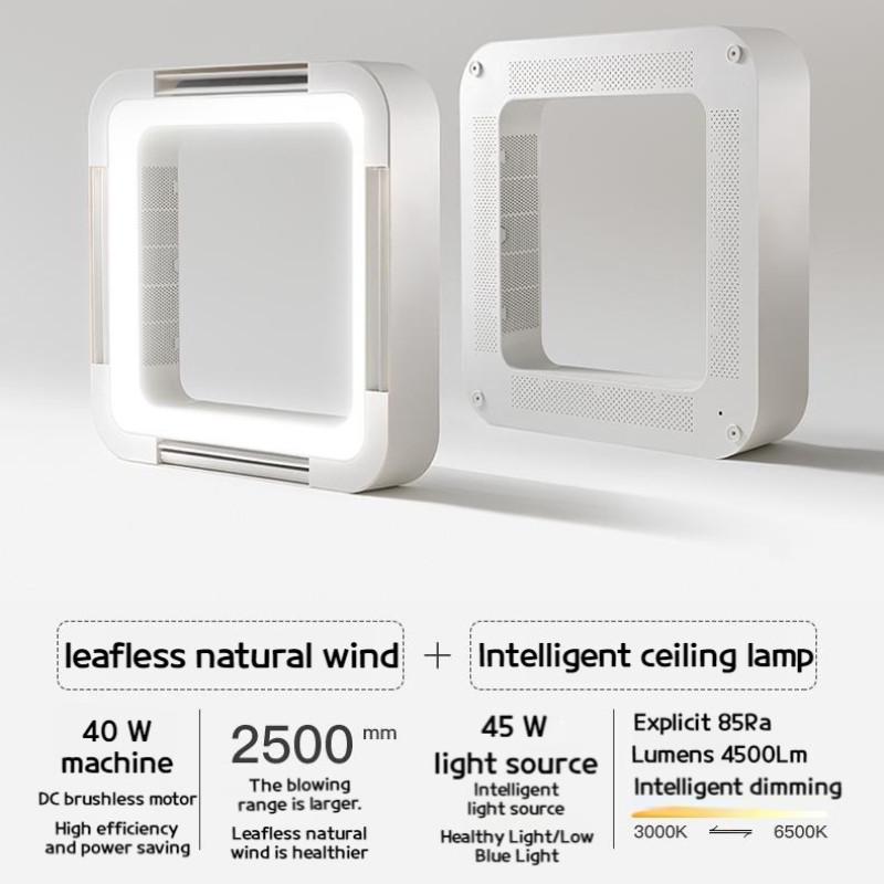 Intelligent Dimming Lighting Fan Household Energy Saving Bladeless Ceiling Fan Light 6 Speed Frequency Conversion Fan Lamp