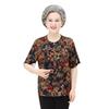 Elderly Women's Pure Cotton Short-Sleeve Summer Shirt