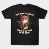 Men Black Print T-shirt Cat Song No-Cut Transfer Paper Print Cotton Tshirt