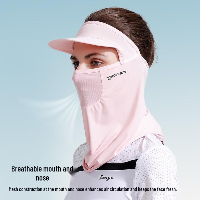 Women's Summer Ice Silk Sun Mask: Outdoor Golf, Sports, Cycling Face Protection Headscarf Veil (XTJ72)