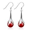Women's Retro Korean Style Agate Tassel Earrings - Silver-Plated, Medium to Long