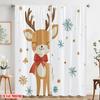 2pcs,2D plane printing Light Filtering Curtains Cute Reindeer Snowflakes Festive Durable Polyester (without rod) Art Deco