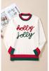 2025 Winter Plus Size Women's Color Block Thick Sweater - European American Fashion Round Neck Pullover