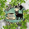 Vintage Black Cat Coffee Metal Tin Sign Indoor Outdoor Home Bar Decor Gift