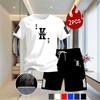 Herren Sommer Netz Poker Karten Druck T-Shirt & Shorts Set