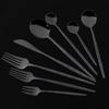 Hot Sale Black Luxury Dinnerware Cutlery Set 18/10 Stainless Steel Flatware Home Dessert Fork Spoon Knife Kitchen Dinner Set