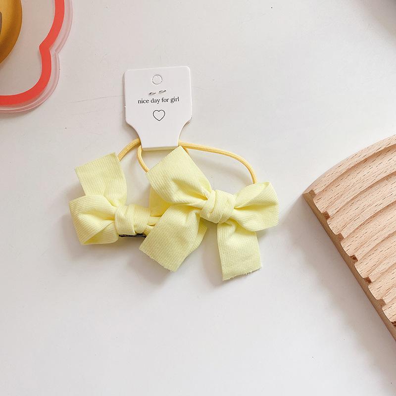 Kawaii Coffee Flower Bow Scrunchie Child Girl Kids Cute Elastic Hair Rubber Band Accessories Tie Hair Ring Rope Holder Headdress