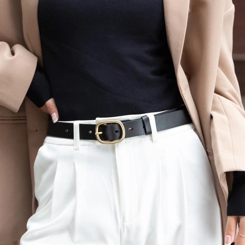 Women's Genuine Leather Pin Buckle Belt - 2026 Fashion for Jeans, Head Top Layer Cowhide