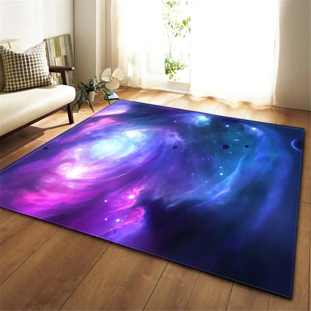 Universe Planet Living Room Rug Hallway Carpets Boys Kids Play Nebula Galaxy Bedroom Bedside Rug Kitchen Bathroom Floor Mat