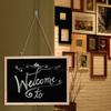 Wooden Hanging Chalkboard Sign Single Sided Erasable Message Board Rustic Wall Mounted Decorative Chalk Board for Kitchen