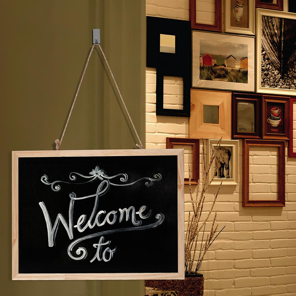 Wooden Hanging Chalkboard Sign Single Sided Erasable Message Board Rustic Wall Mounted Decorative Chalk Board for Kitchen