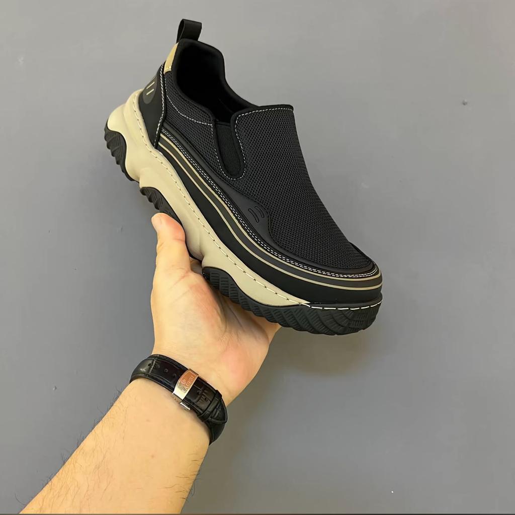 YRZL Anti Slip Loafers Shoes Men Breathable Mesh Casual Shoes Lightweight Walking Slip Sports Shoes Comfortable Trendy Footwear