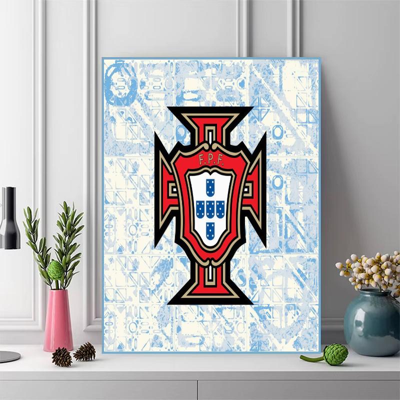 Portugal football Pattern 3pcs 100% Round Full Drill 5D DIY Diamond Painting Embroidery Cross Stitch Rhinestone Décor