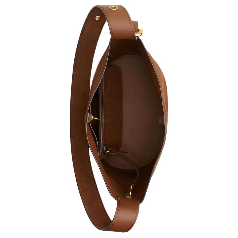 Coach Bleecker 28 Brand Micro-label Metal Hardware Bucket Bag Mother Bag Crossbody Cowhide Shoulder Bag Large Size Women's Warm Brown