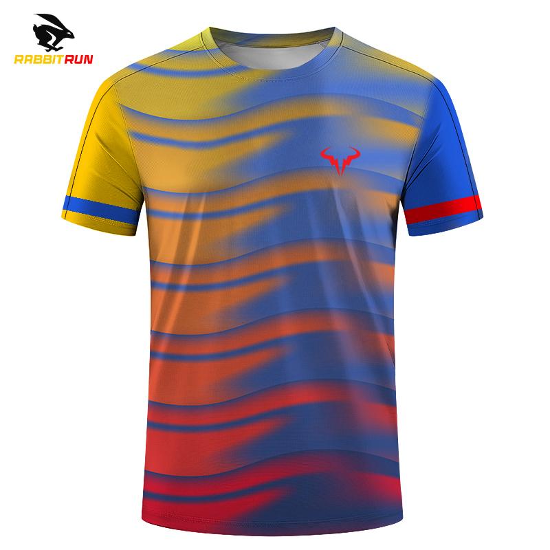 Modische Badminton-Tennis-Serie mit 3D-Druck für Herren und Damen im Freien, neue, kurzärmelige T-Shirts mit Rundhalsausschnitt