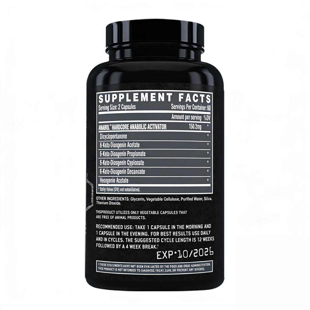 Anabol Hardcore Aktywator Anaboliczny, Środek na Wzrost Mięśni i Utwardzacz