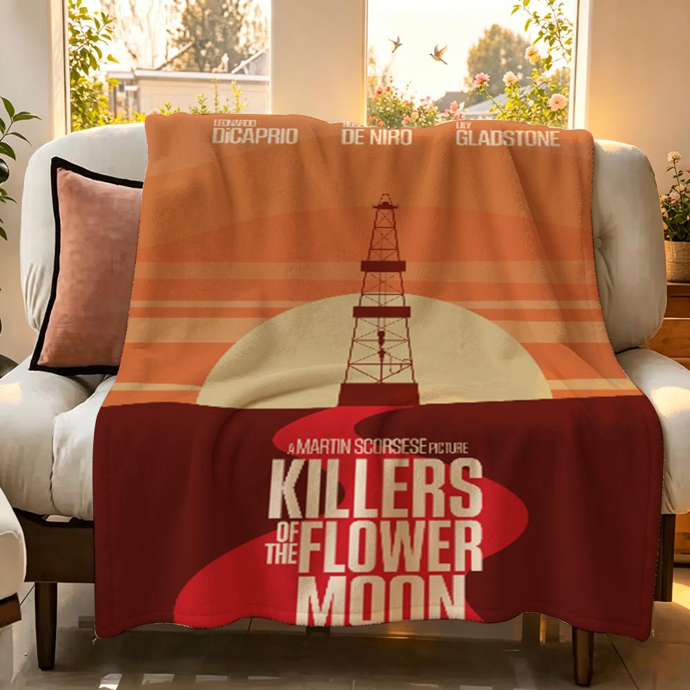 Movie K Killers o of t the F Flower M Moon Throw Flannel Throw Blanket Suitable for Sofa Living Room Bedroom