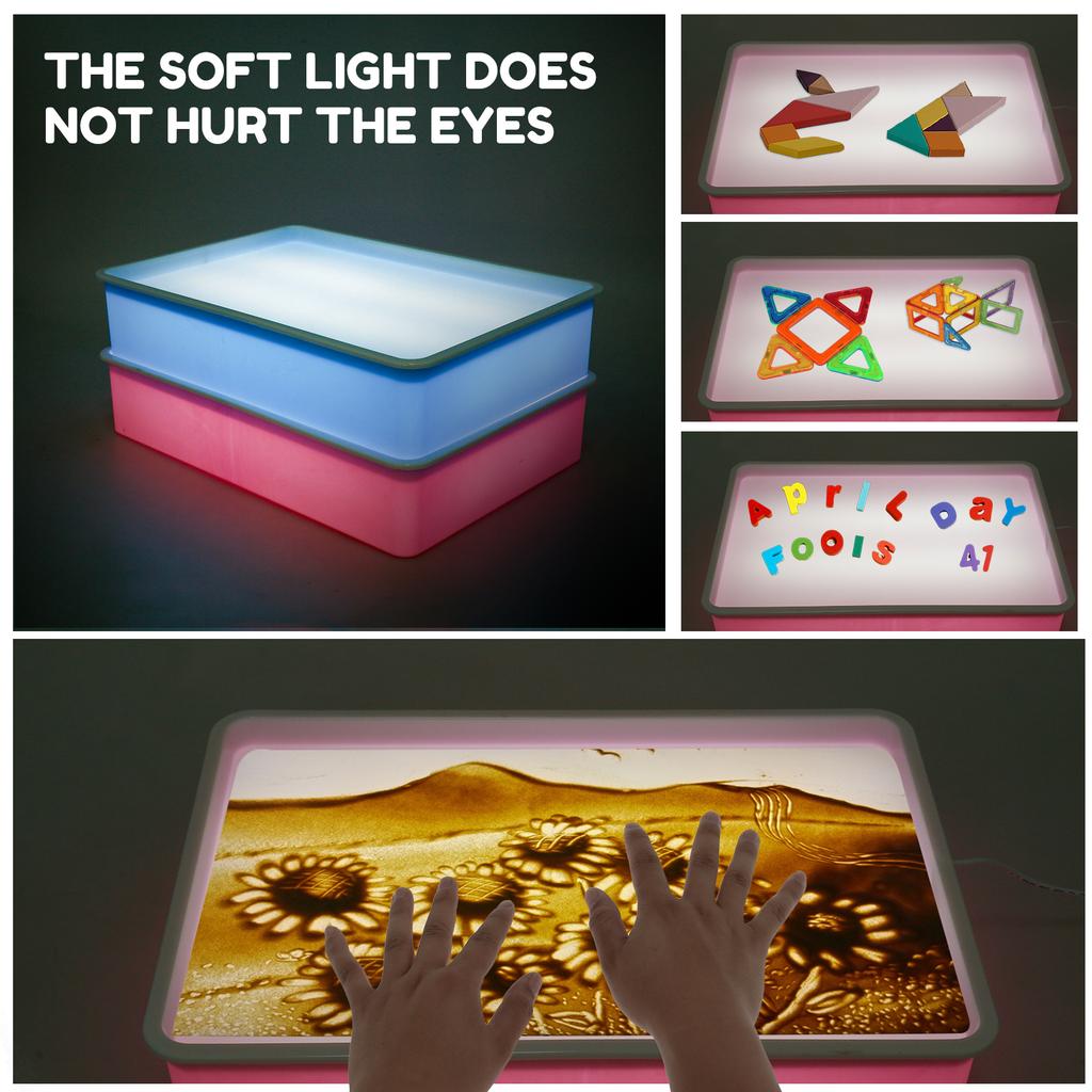 Sand Painting Light Box for Kids DIY Sand Painting Light Table Soft Light Sand Art Light Box Fun Sand Light Table Sand Light Art