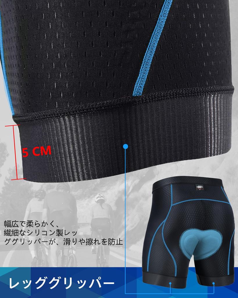 SPEEDCYC Men's Cycling Underwear Bike Shorts, 4D Padded Bicycle MTB Liner Shorts with Pockets and Non-Slip Leg Grips