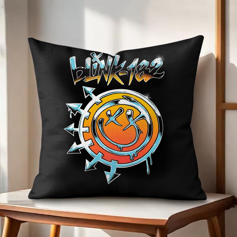 Famous Punk Band BBLINK Cushion Cover Natural Linen Organic Fabric DoubleSided Printing Couch Pillow Covers Home Decor