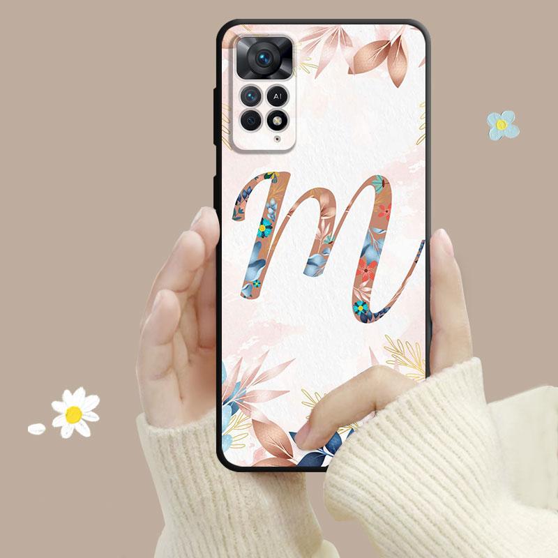 Blumenmuster Blatt Brief Kunst Fall für Xiaomi Redmi Hinweis 12 11t 11s 11 10 8 Pro 9 9s 9t 8t für Mi 10 8 9a 9c 10c 12c K40