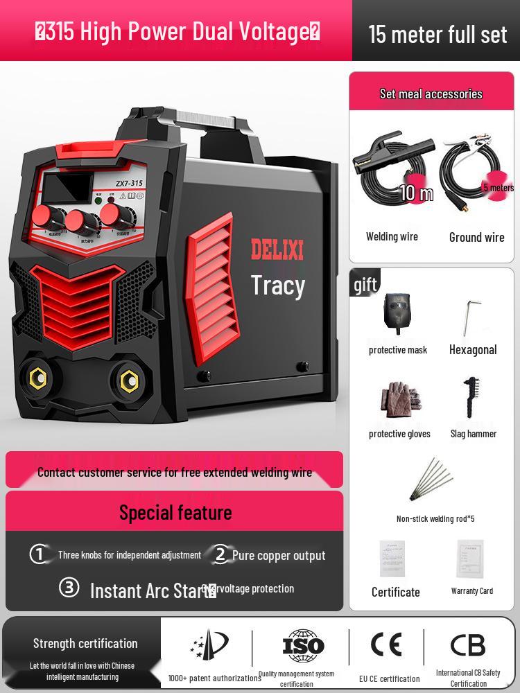 Delixi 315/400 Industrial Welder, Dual Voltage 220V/380V, Small All-Copper Automatic for Household & Industrial Use
