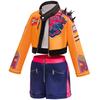 Kpop Girl Devil Pop Singer Embroidered Coat Top Shorts and Socks 4-piece Hunter Sets Halloween Stage Set Carnival Girl Clothes