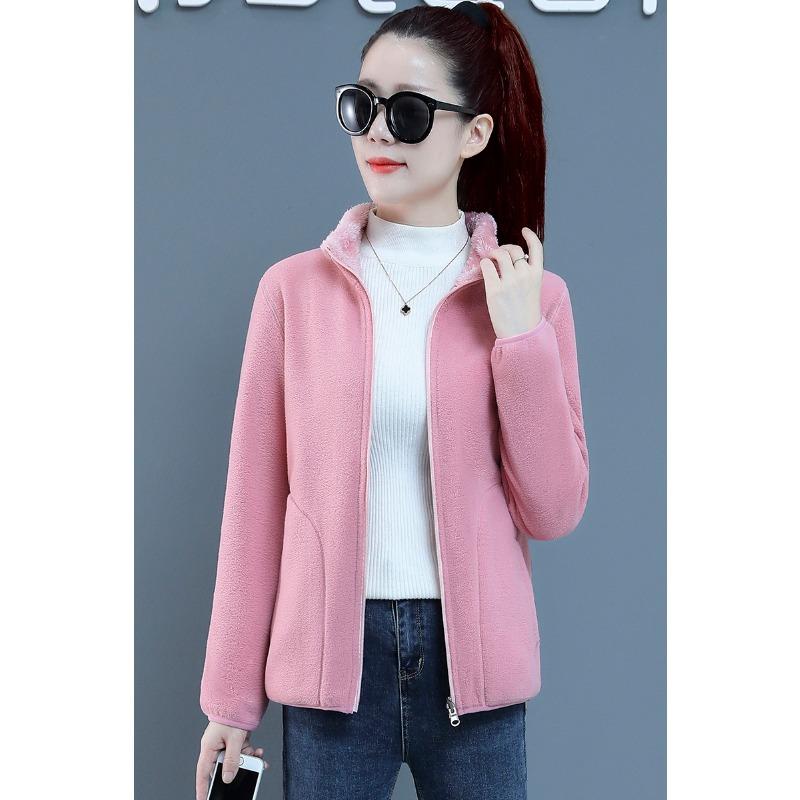 Double-sided wear fleece thickened mother coat autumn and winter fleece fleece in women's clothing in the elderly fleece sweater