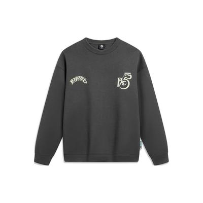 Li Ning Badfive Casual Sport Rundhals-Pullover Sweatshirt Herren Sweatshirt Graphitgrau AWDU091-6