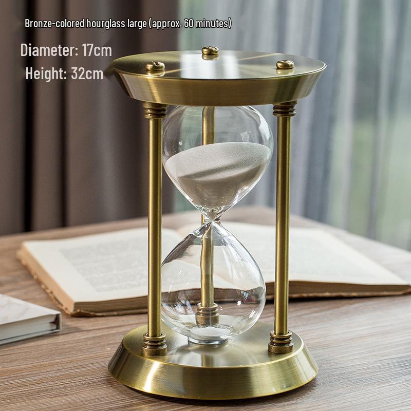 

Бронзовые песочные часы: 3/15/30/60 мин. Подарок для учебы и бизнеса Bronze Large 60 Minutes белый