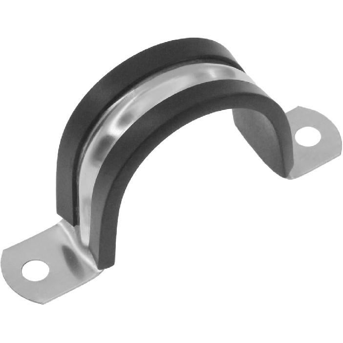 Rubber Cushioned U Clamps, U-Shaped Pipe Tube Wire Clamps, 15PCS (M38|1-1/2", Silver)