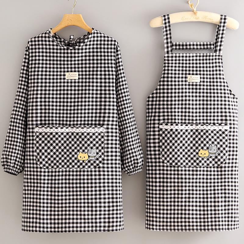 2023 Women's Cute Long Sleeve Kitchen Apron – Breathable, Stain & Wear Resistant Cooking Smock