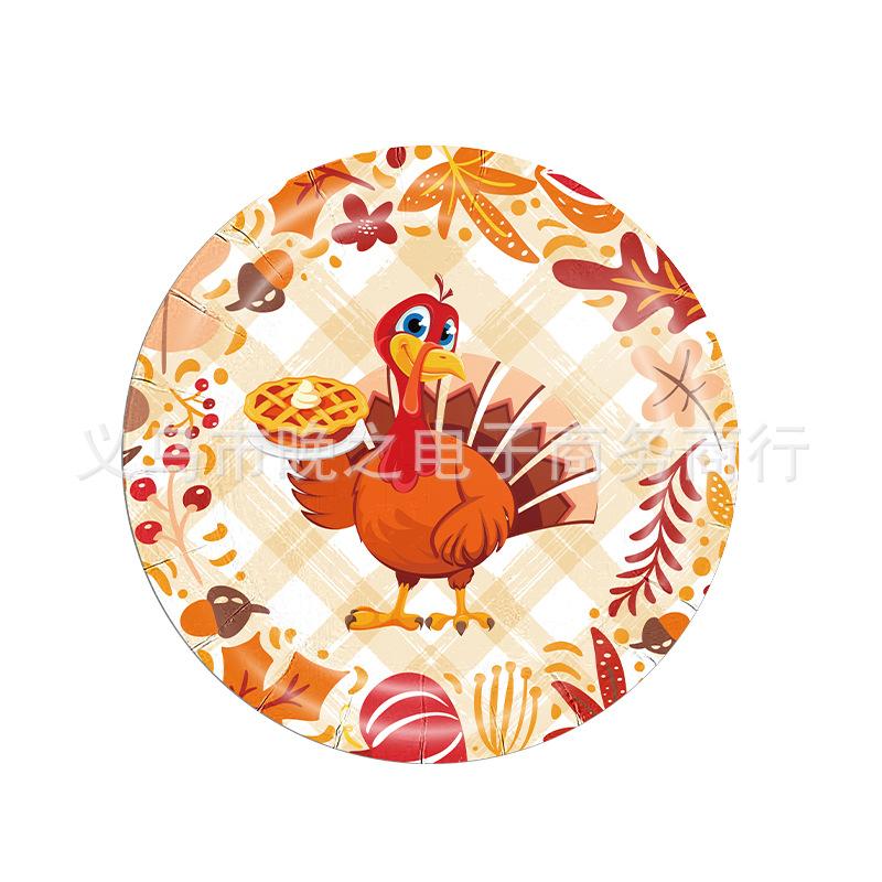 Spot Thanksgiving Harvest Festival Turkey Festival Party Tableware Set Paper Plate Cup Paper Towel Tablecloth Knife Fork Spoon