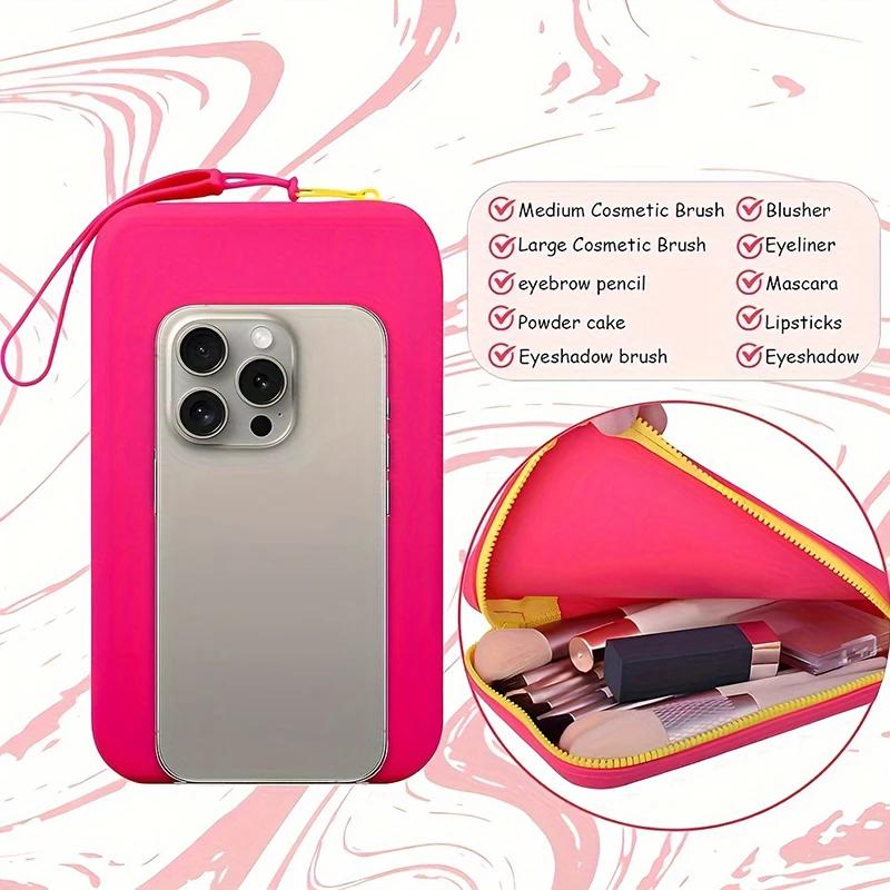 Multifunctional Waterproof Cosmetic Bag with Zipper Square Silicone Storage Bag Portable Travel Cosmetics and Toiletries Bag