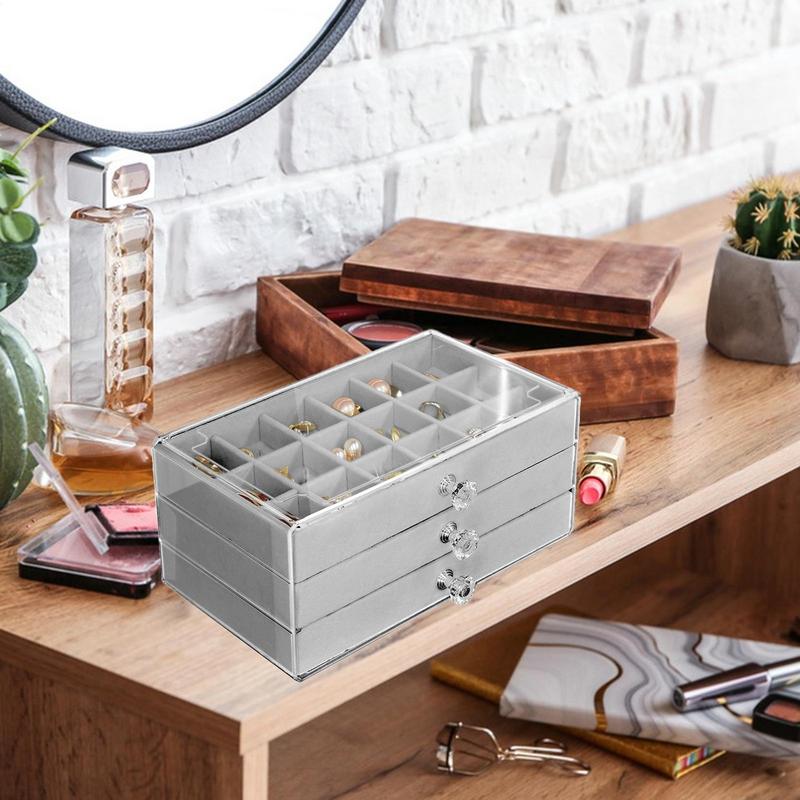 Rock Collection Display Case Crystal Storage And Travel Case 54-Grid Storage Organizer For Fossils Rocks Miniatures Shells