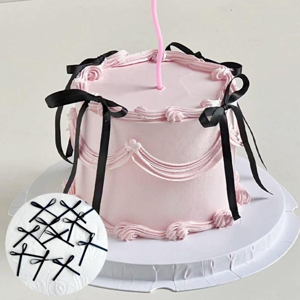 20Pcs Fashion Cartoon Cake Decorating DIY Cloth Cake Decoration Ornaments Satin Ribbon Bow Bow Decorations Valentine’s Day