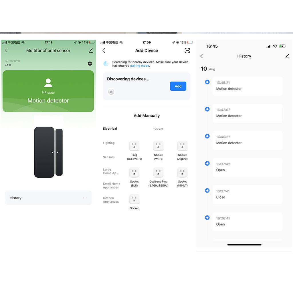 Tuya WiFi Door Window Senor cu senzor de mișcare PIR Suport APP Notificări Înregistrări de stare Acasă