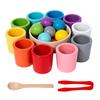 Multicolor Color Cups Matching Game Color Matching Sorting Cognition Game Education Toy  For Kids