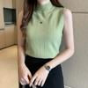 Summer Base Shirt, Women's Summer Slim Fit Thin Sweater, Sleeveless Knit Sweater, Inner Vest, Short Top