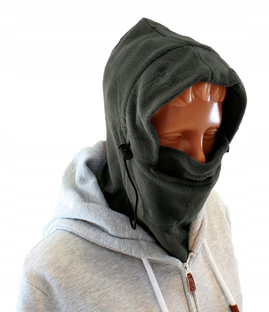 Scarvel Hat Scarf Fleece Balaclava Gray