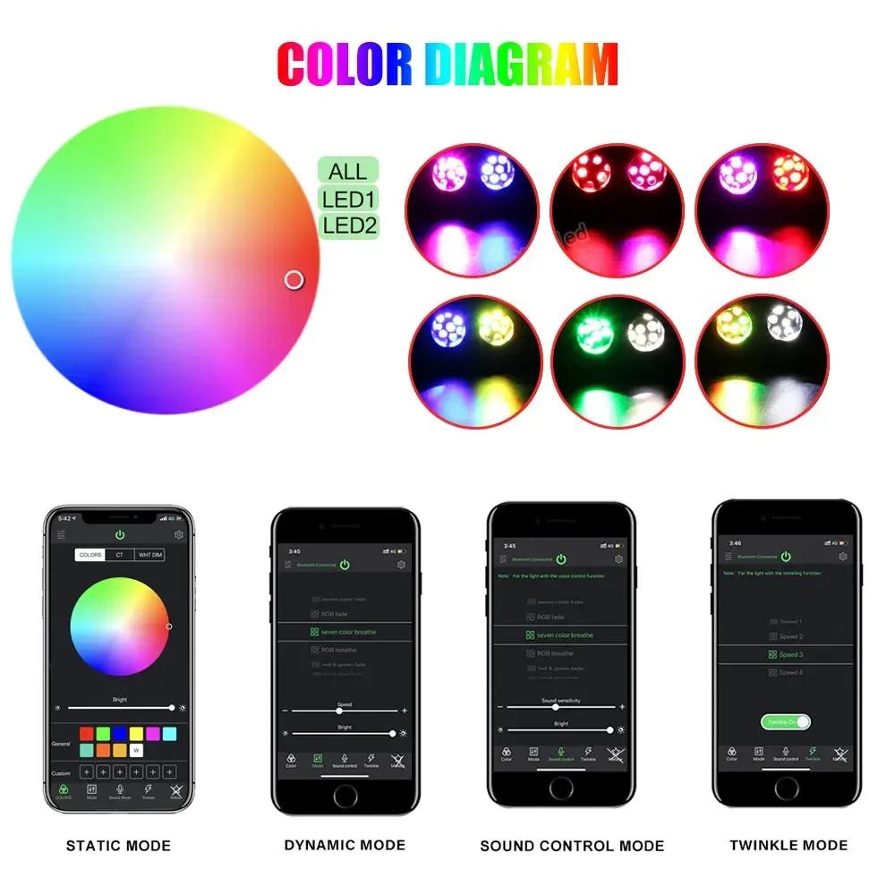 20W RGBW Twinkle Double Head Car Starry Sky Music Control Car Roof Star Fiber Optic Star Ceiling Kit Smart APP Fiber Optic Light
